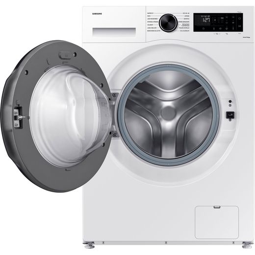 Samsung Series 5 AI Energy ecobubble™ WW80CGC04DAE 8kg WiFi Connected Washing Machine with 1400 rpm - White - front with door open shot