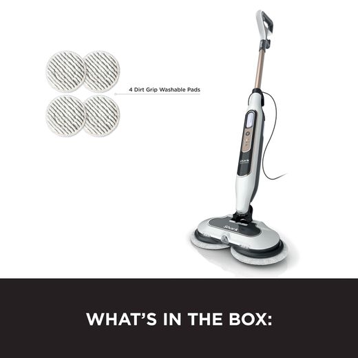 Shark S8201UK Steam Mop with up to 11.5 Minutes Run Time - White / Cloudy Blue - Annotation - What's in the box