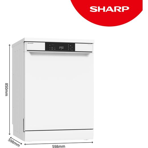 Sharp Standard Dishwasher - White - Dimensions