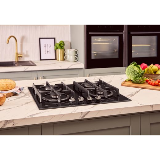 NEFF N70 T26PIP4S0 59cm Gas Hob - Black -  hob in kitchen shot