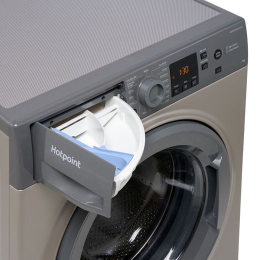 Hotpoint Anti-Stain NSWM 7469 GG UK 7kg Washing Machine with 1400 rpm - Graphite  - Close up shot