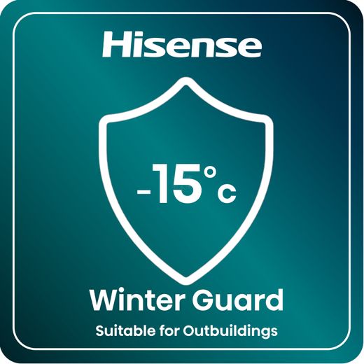 Hisense KitchenFit Frost Free Upright Freezer - Black Stainless Steel - Annotation - Winter Guard