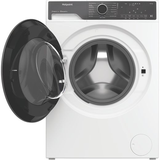Hotpoint FS Washer Dryer HPD 1093 CARE UK 10Kg / 6Kg Washer Dryer with 1400 rpm - White - Front with door open shot 