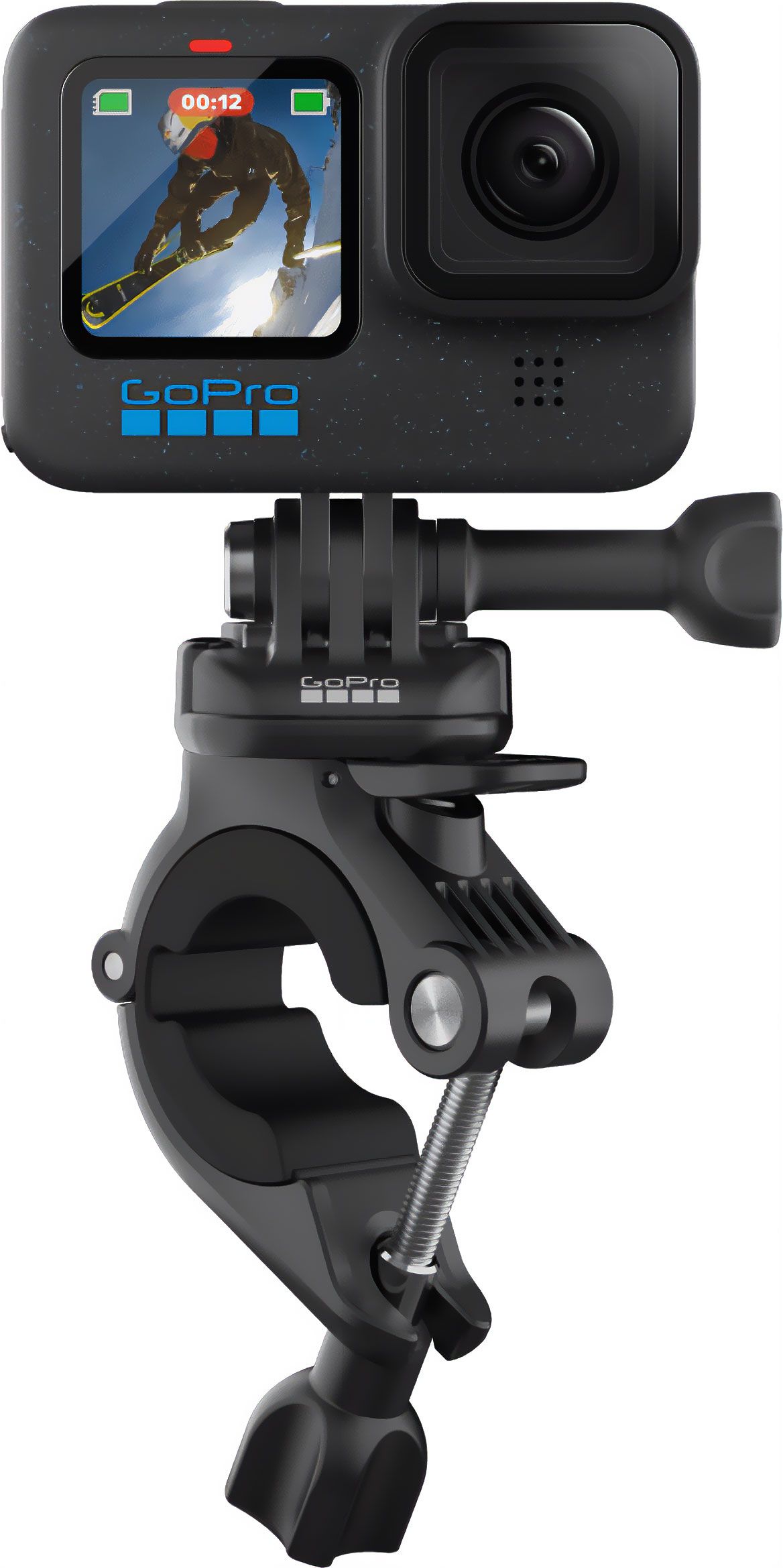 GoPro Handlebar / Seatpost / Pole Mount for HERO7 Black, HERO7 Silver, HERO7 White, HERO (2018), HERO6 Black, HERO5 Black, HERO5 Session, Black