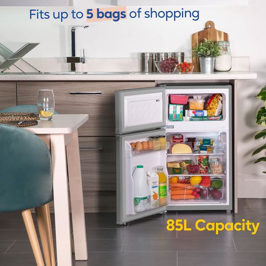 Russell Hobbs RH85UCFF482E1SS Under-Counter Fridge Freezer in Stainless Steel - Annotation - 5 bags of shopping shot