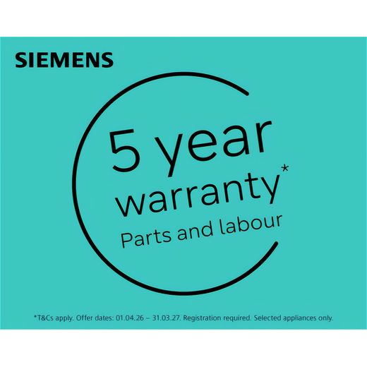 Siemens IQ-700 i-Dos™ WN54C2ATGB Wifi Connected 10.5Kg / 6Kg Washer Dryer with 1400 rpm - Silver - annotation - warranty shot
