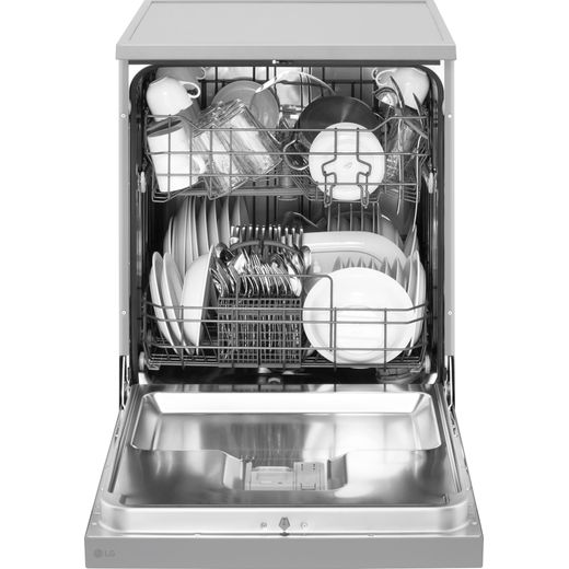 LG Standard Dishwasher - Silver - Front with door open shot 