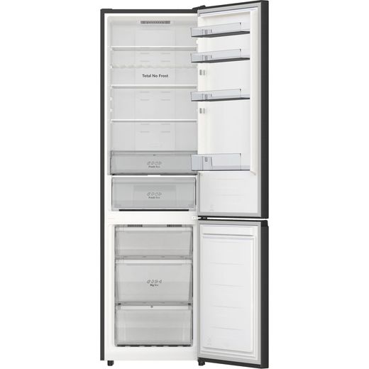 Hisense 70/30 Total No Frost Fridge Freezer - Dark Steel  - Front with door open shot