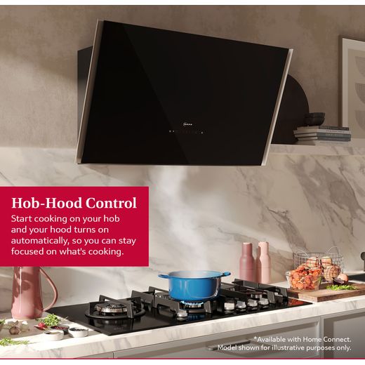 NEFF N90 T29RHS4S0 92cm Gas Hob - Black - annotation - hood connect shot