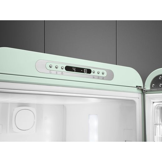 Smeg 50's Style FAB32RPG6UK 197cm 60/40 Frost Free Fridge Freezer - Pastel Green - Close up control panel shot 
