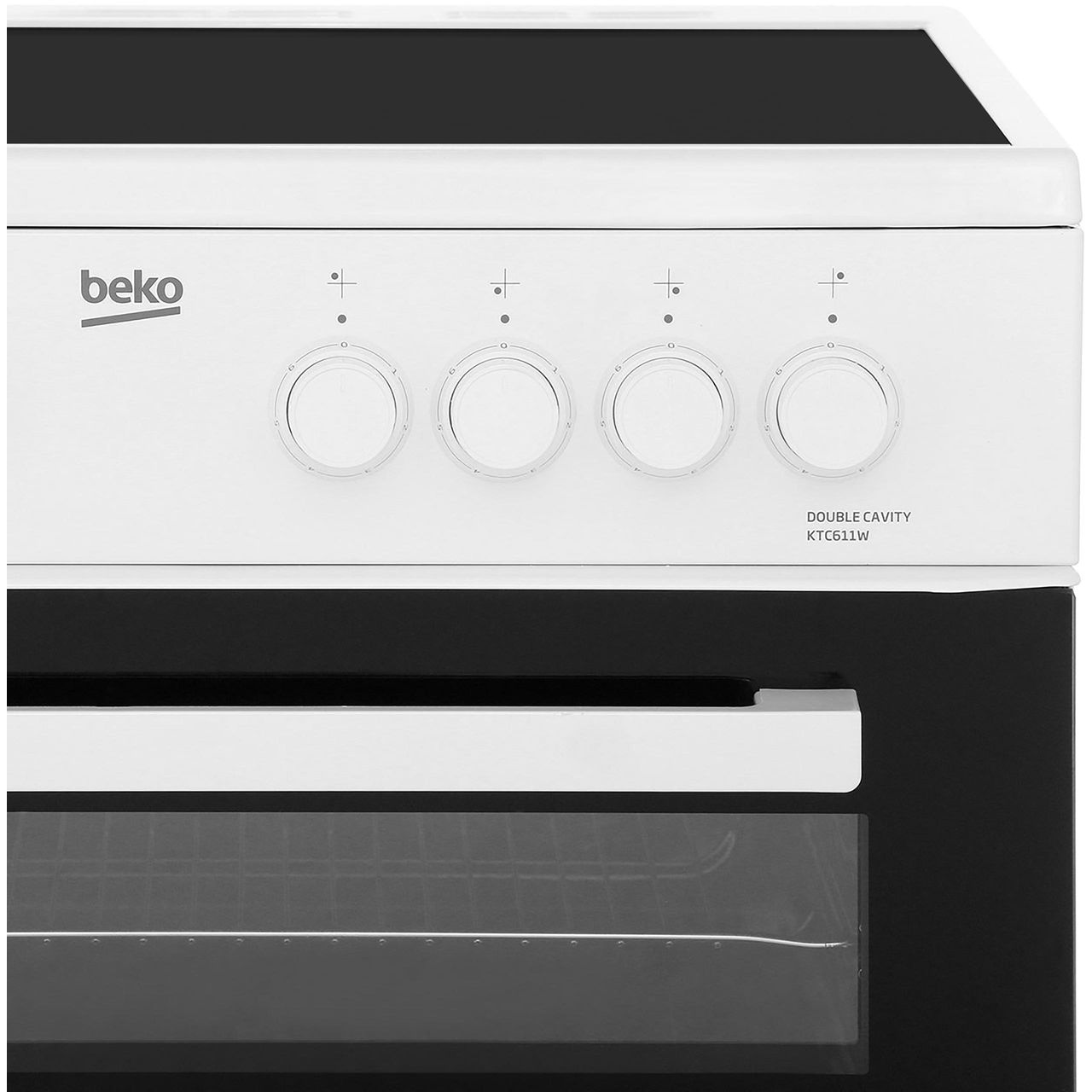 Beko KTC611W Free Standing A Electric Cooker with Ceramic Hob 60cm