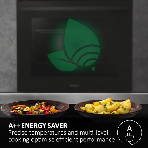 Haier ID Series 2 Built In Electric Single Oven - Black - Annotation - Energy saver shot