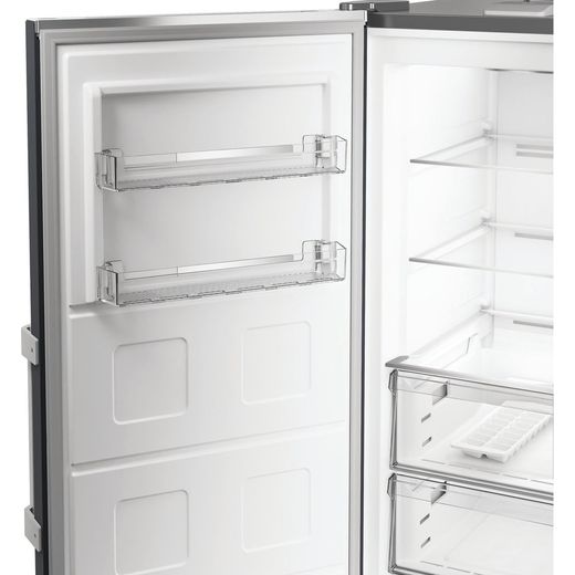 Hotpoint HPMFF 6312 XBR4UK 186cm Upright Freezer - Inox - close up door shelf shot