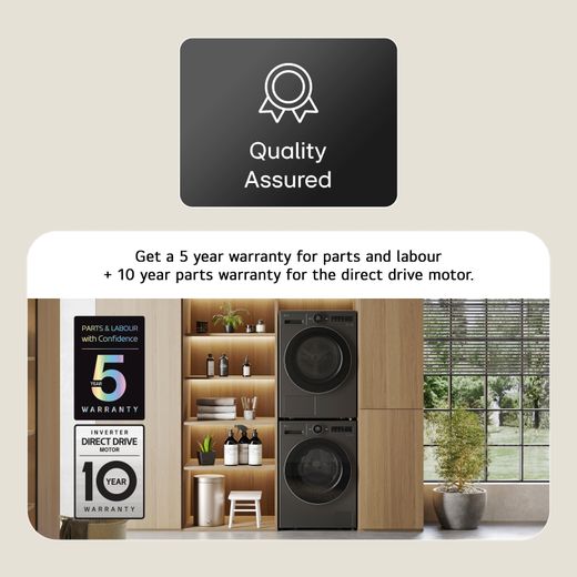 LG Series 7 AI Direct Drive™ F4X7011TBB 11kg WiFi Connected Washing Machine with 1400 rpm - Black - Warranty