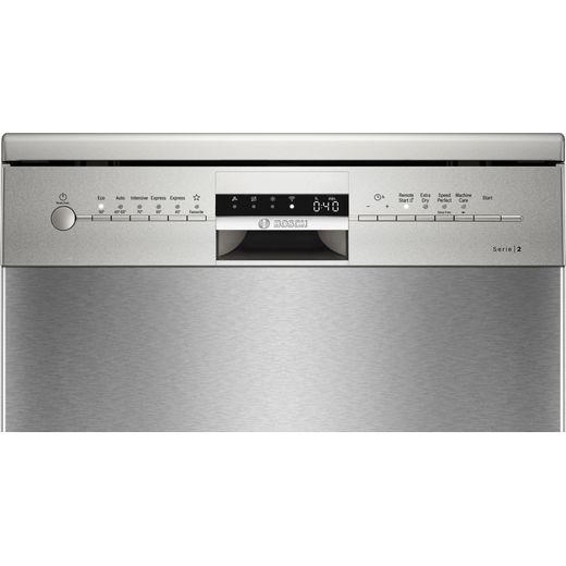 Bosch Series 2 Standard Dishwasher - Brushed Steel - control panel shot