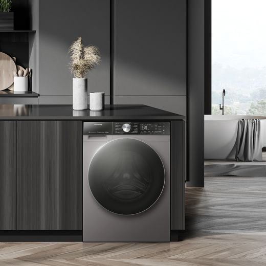 Hisense 10Kg / 6Kg Washer Dryer - Titanium - Washer dryer in kitchen shot 