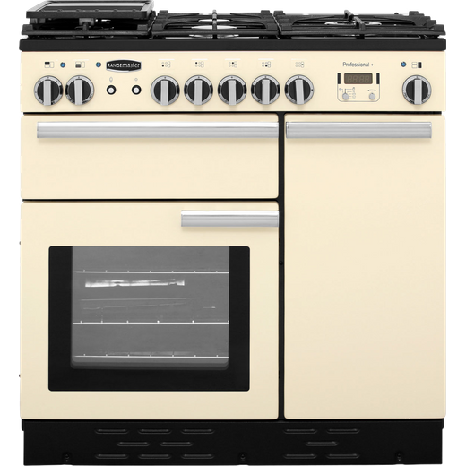 Rangemaster Professional Plus PROP90DFFCR/C 90cm Dual Fuel Range Cooker - Cream / Chrome - A/A Rated