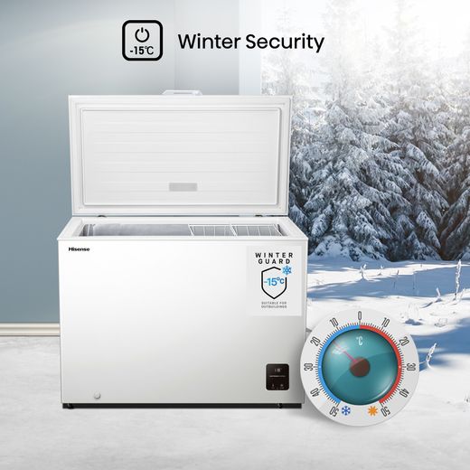 Hisense Chest Freezer - White - Annotation - Winter security shot