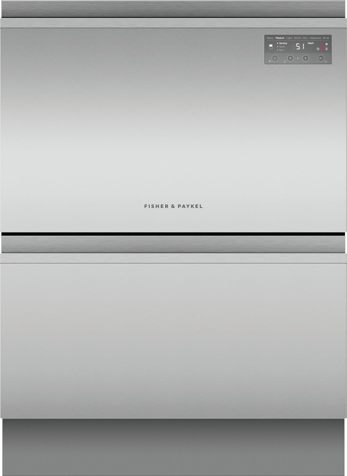 Fisher & Paykel Double DishDrawer™ Dishwasher DD60D2HNX9 - Stainless Steel - 12 Place Settings - 7 Programmes - Wi-Fi Connected