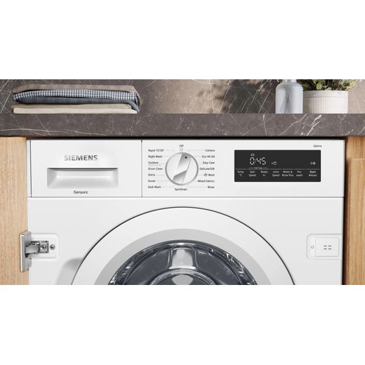 Siemens WI14W502GB Integrated 8.0kg Washing Machine with 1390 rpm - White - Control panel