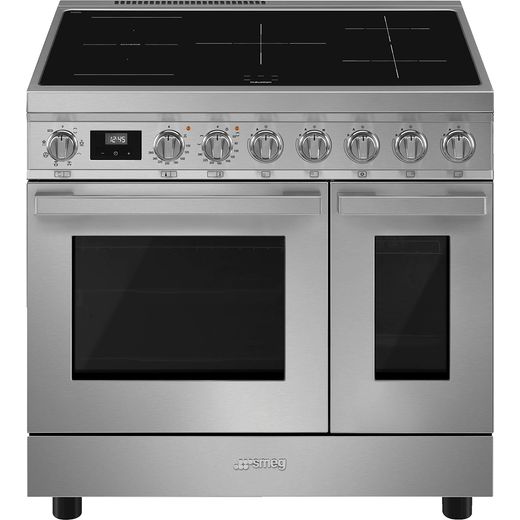 Smeg Portofino CPF92IMX Electric Range Cooker with Zone induction Hob - Stainless Steel - A Rated