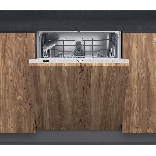 Hotpoint Fully Integrated Standard Dishwasher - White - Dishwasher in kitchen cupboard shot