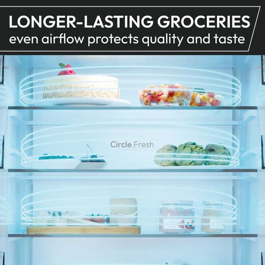 Hoover H-FRIDGE 700 50/50 Frost Free Fridge Freezer - Stainless Steel - Annotation - Longer last groceries shot