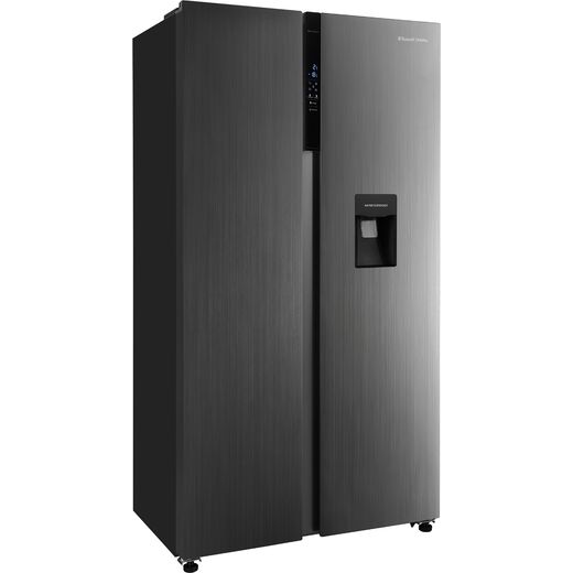 Russell Hobbs American Fridge Freezer - Black Steel - Right perspective