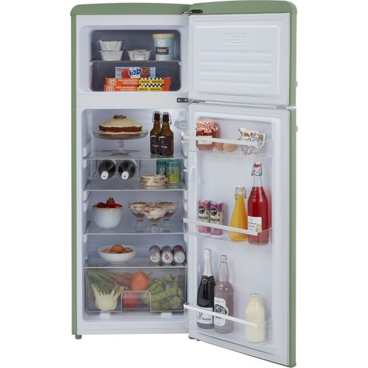 CDA Fridge Freezer - Green - front with door open shot
