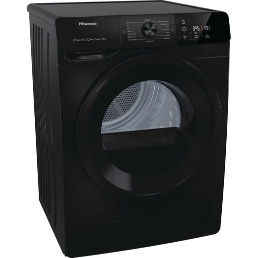 Hisense DHGE901B 9Kg Heat Pump Tumble Dryer - Black - A++ Rated