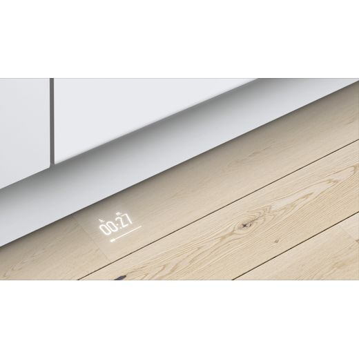 Siemens Integrated Standard Dishwasher - Stainless Steel - Time light on floor in kitchen shot