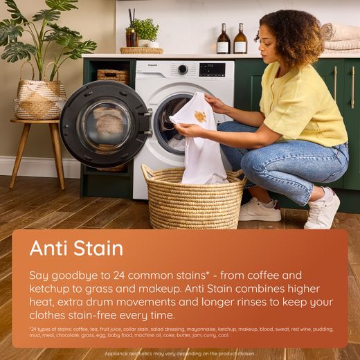 Hotpoint AntiStain HBD 8680 ANTI STAIN UK 8Kg / 6Kg Washer Dryer with 1400 rpm - White - Annotation - Anti Stain
