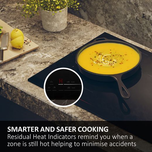 Haier HAMTB86IRCS 80cm Induction Hob - Black - Annotation - Smarter and safter cooking shot 