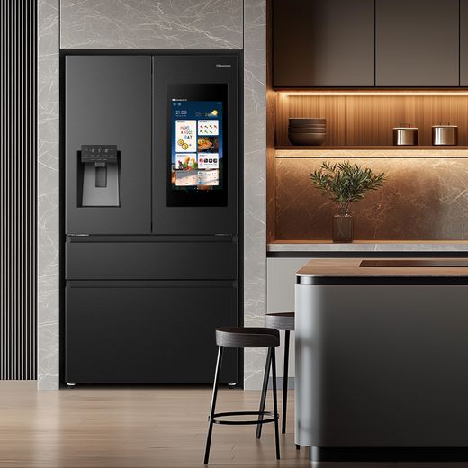 Hisense PureFlat Eclipse American Fridge Freezer - Black - Fridge freezer in kitchen