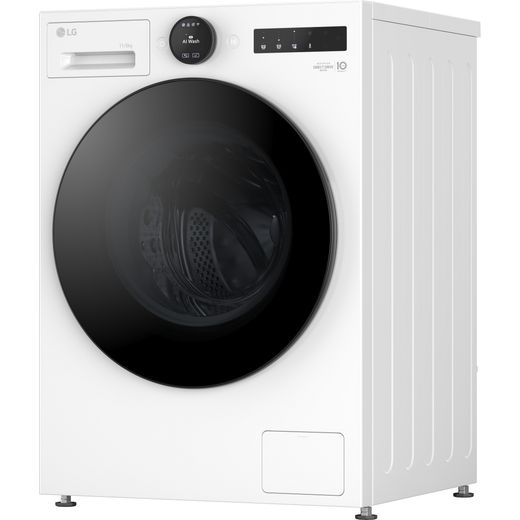 LG Series 7 AI Direct Drive™ W4X7016TWB Wifi Connected 11Kg / 6Kg Washer Dryer with 1400 rpm - White - left perspective shot