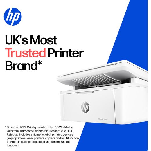 HP LaserJet MFP M140w All-In-One Laser Printer - White - Annotation - Trusted printer shot
