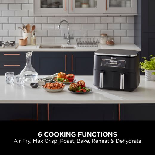 Ninja Foodi Dual Zone AF300UK Air Fryer - Black - Annotation - 6 cooking functions