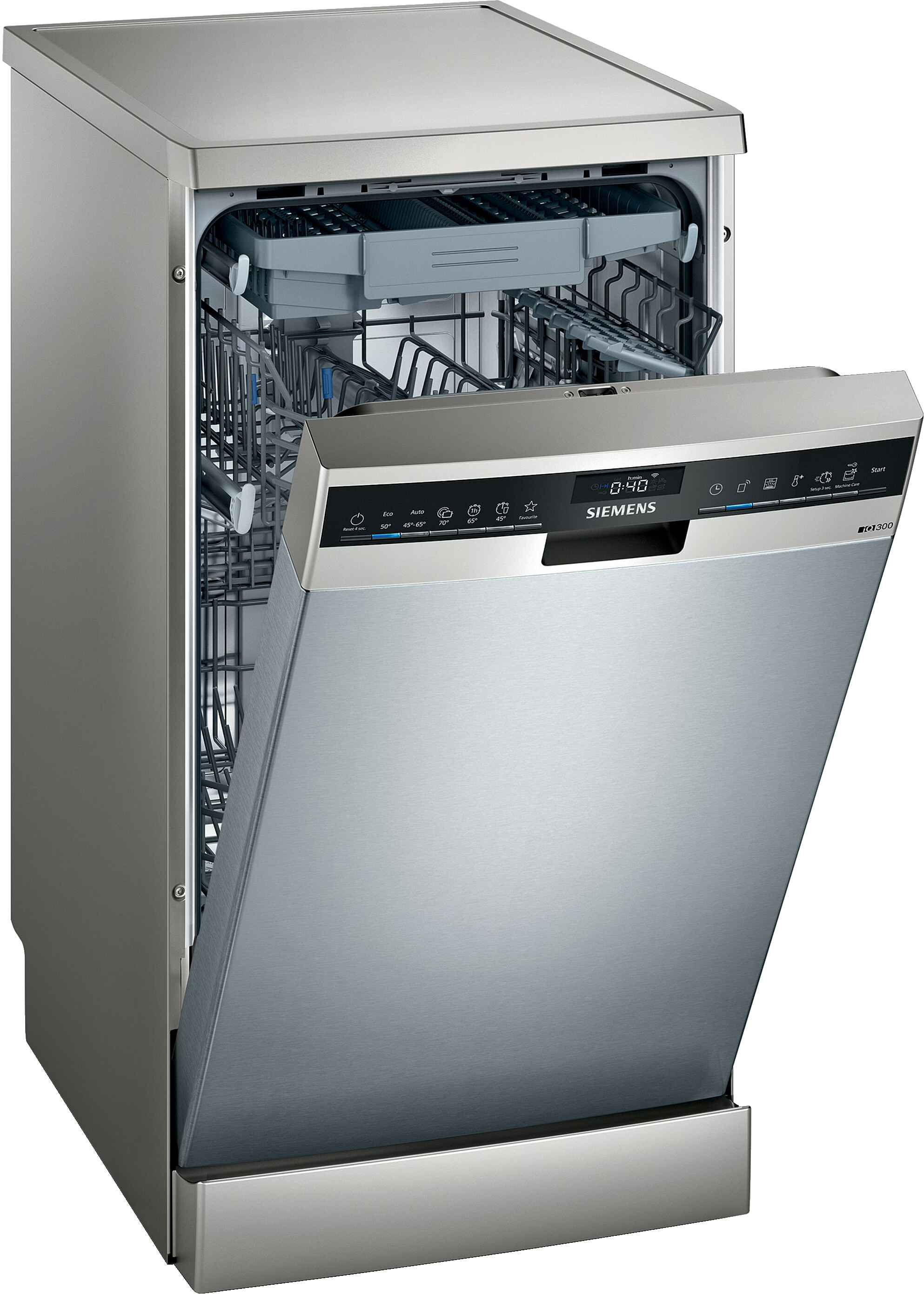 Siemens IQ-300 SR23EI28ME Wifi Connected Slimline Dishwasher - Stainless Steel - D Rated, Stainless Steel