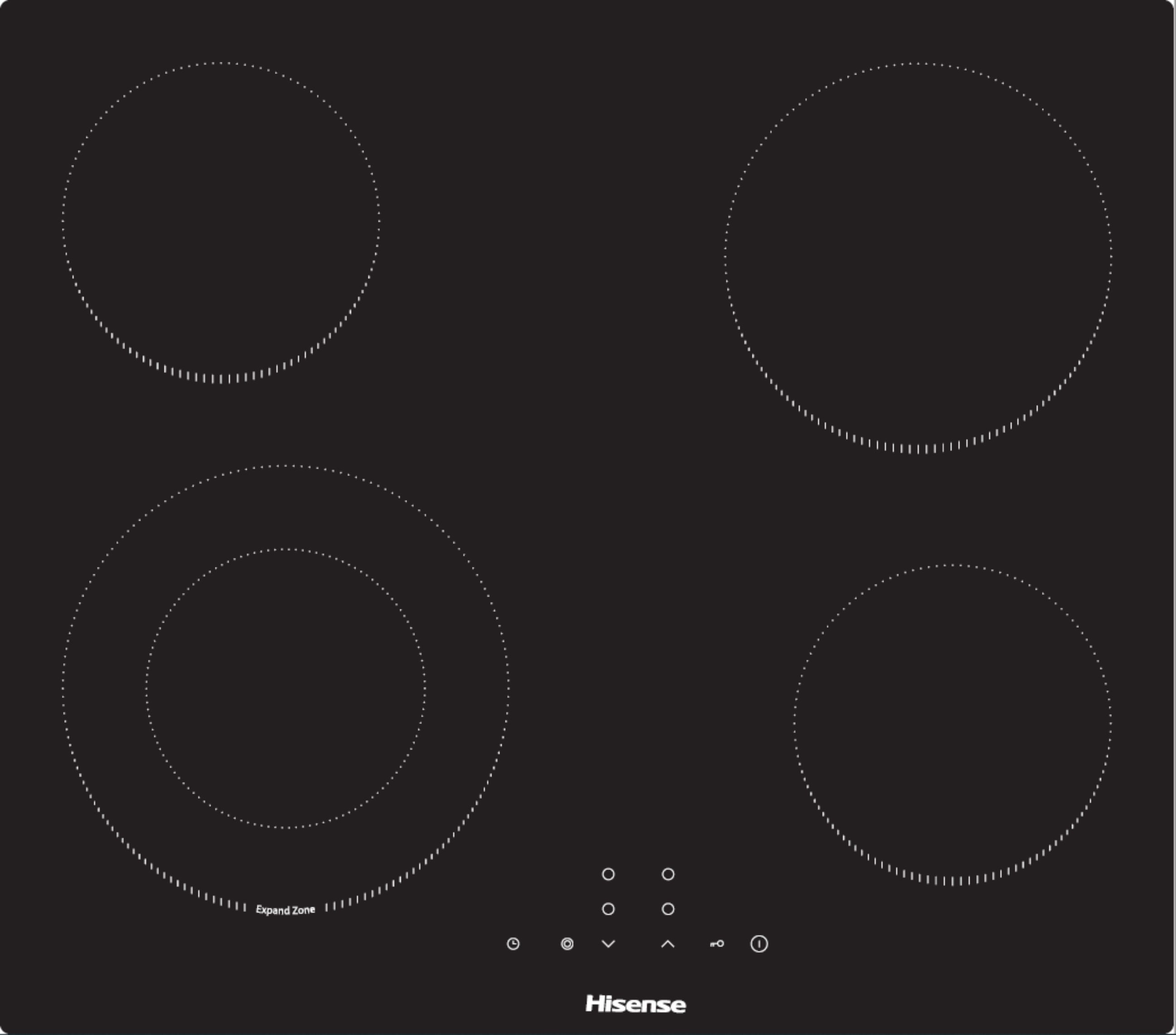 Image of Hisense E6422SC 59cm Ceramic Hob - Black, Black