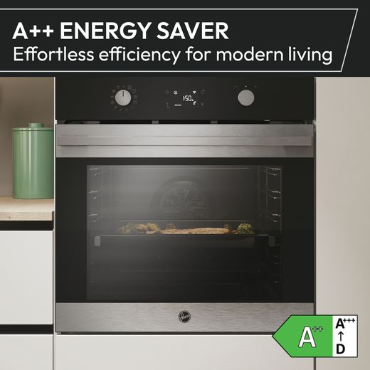 Hoover Built In Electric Single Oven - Satin Steel - Annotation - Energy saver shot 