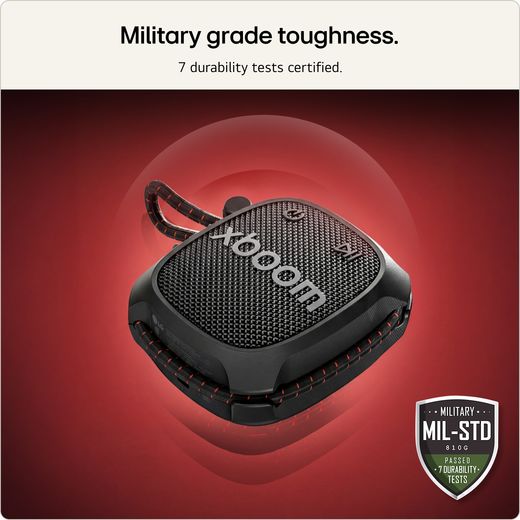 LG xboom Rock Wireless Speaker - TECHNO RED - Annotation - military grade shoted 6 W_8