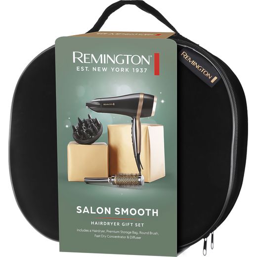 Remington Salon Smooth Dryer Gift Pack Hair Dryer - Gold - Left box perspective shot