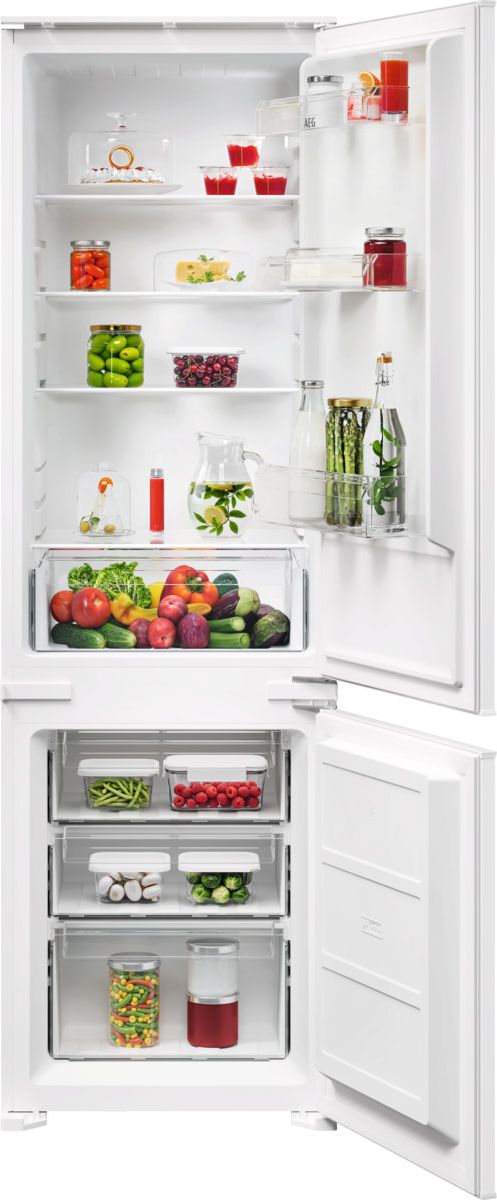 AEG 178cm Integrated Fridge Freezer - 70/30 Split - Sliding Hinge - White