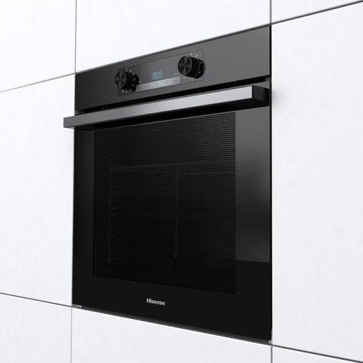 Hisense Electric Single Oven - Black - Oven in situ left perspective