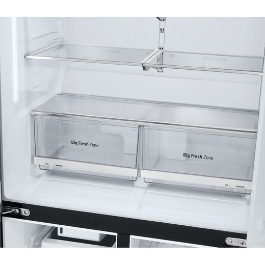 LG InstaView™ American Fridge Freezer - Essence Black Steel - Close up drawer shot
