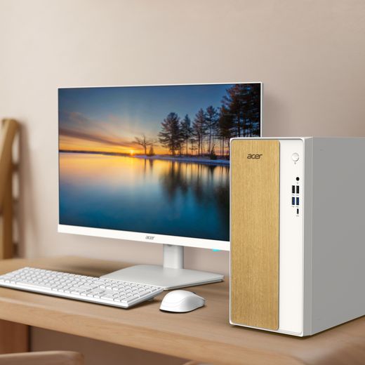 Acer Aspire TC-102 - Intel® Core™ i7, 512GB SSD - White - desktop in office shot