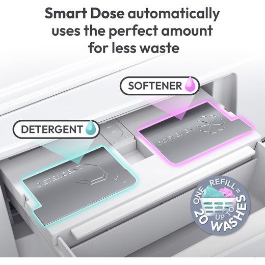 Candy BC4SD49M6DB8-80 Integrated 9kg Washing Machine with 1400 rpm - White - Annotation - Smart dos shot