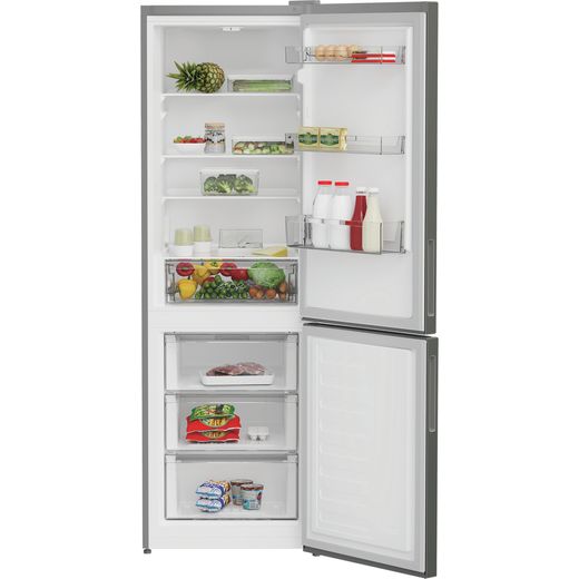 Indesit INKS 1361 S4UK Fridge Freezer Silver - Door open