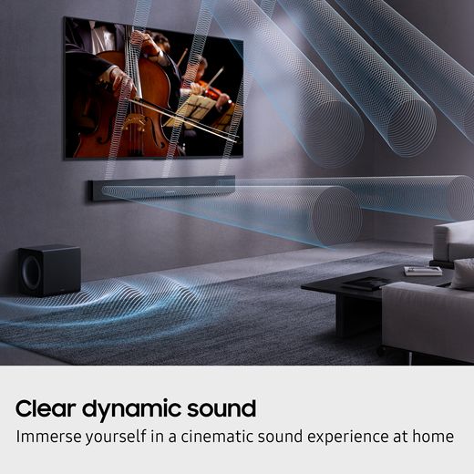 Samsung Q-Series HW-QS700F Bluetooth Soundbar - Obsidian Black - Annotation - Cinematic sound
