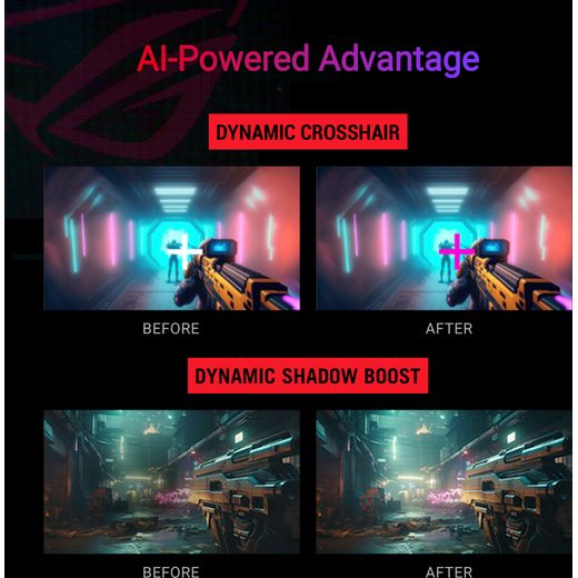 ASUS ROG Strix XG32WCS Quad HD 31.5" Gaming Monitor with AMD FreeSync - Black - Annotation - AI Powered advantage shot